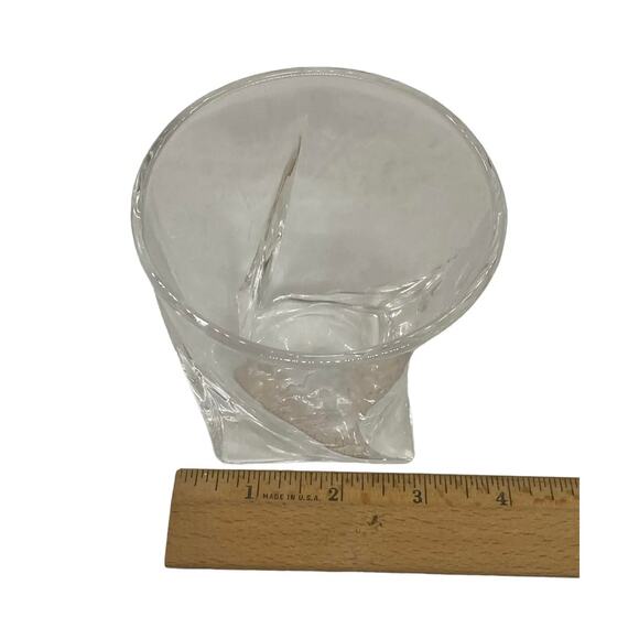 Four Modern Venero London Crystal Twisted Rocks Tumblers Glasses in Storage Box - Picture 7 of 9